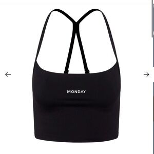 Monday Swimwear Black Logo Crop Tank Top